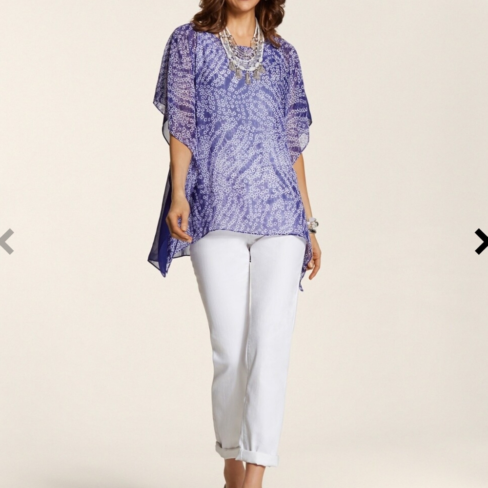 Chico's Galia Batik Maureen Poncho.